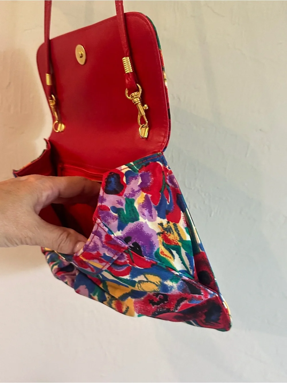 J. Renee’ Red Floral Crossbody / Clutch Bag